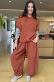 Made in Italy Big Softie Cap Sleeve Knit Top Auburn